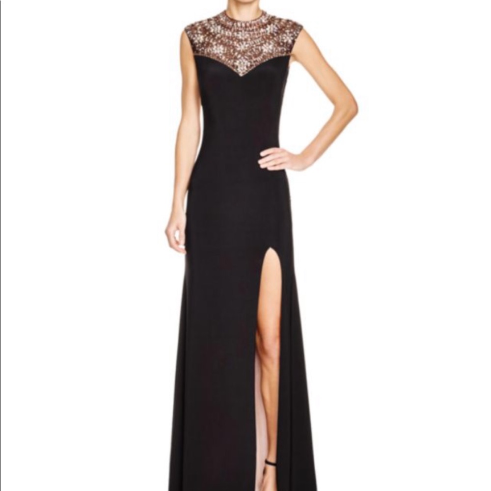 NWT Aqua Embellished Neck Jersey Gown - Size 0
